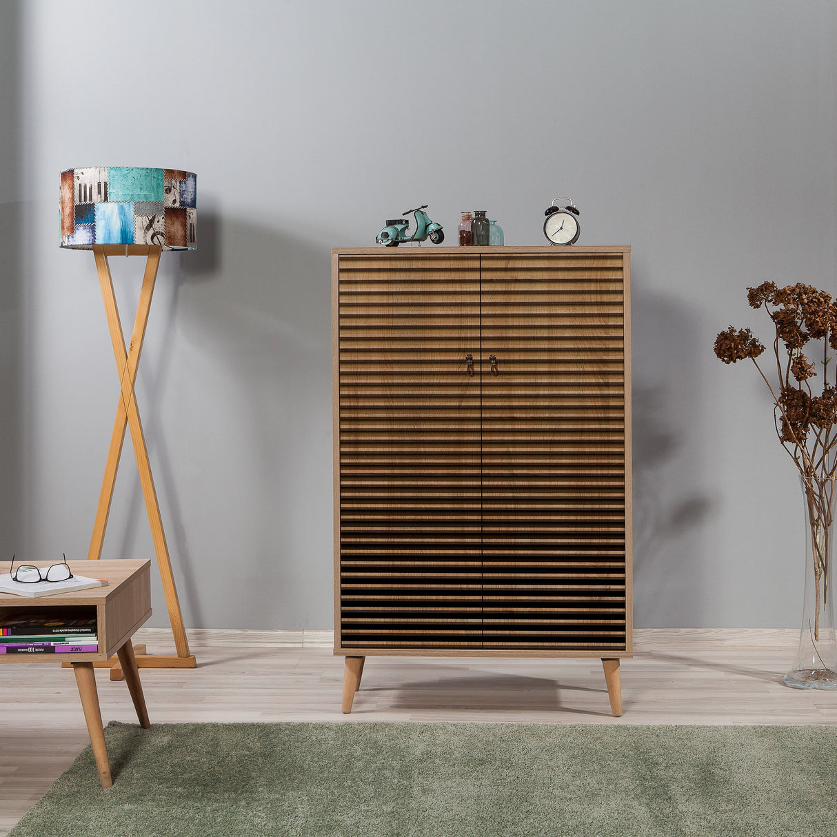 Wandkasten - Wandkast Multibox Sonoma Eik Melamine 80x127x36 cm - Dimehouse