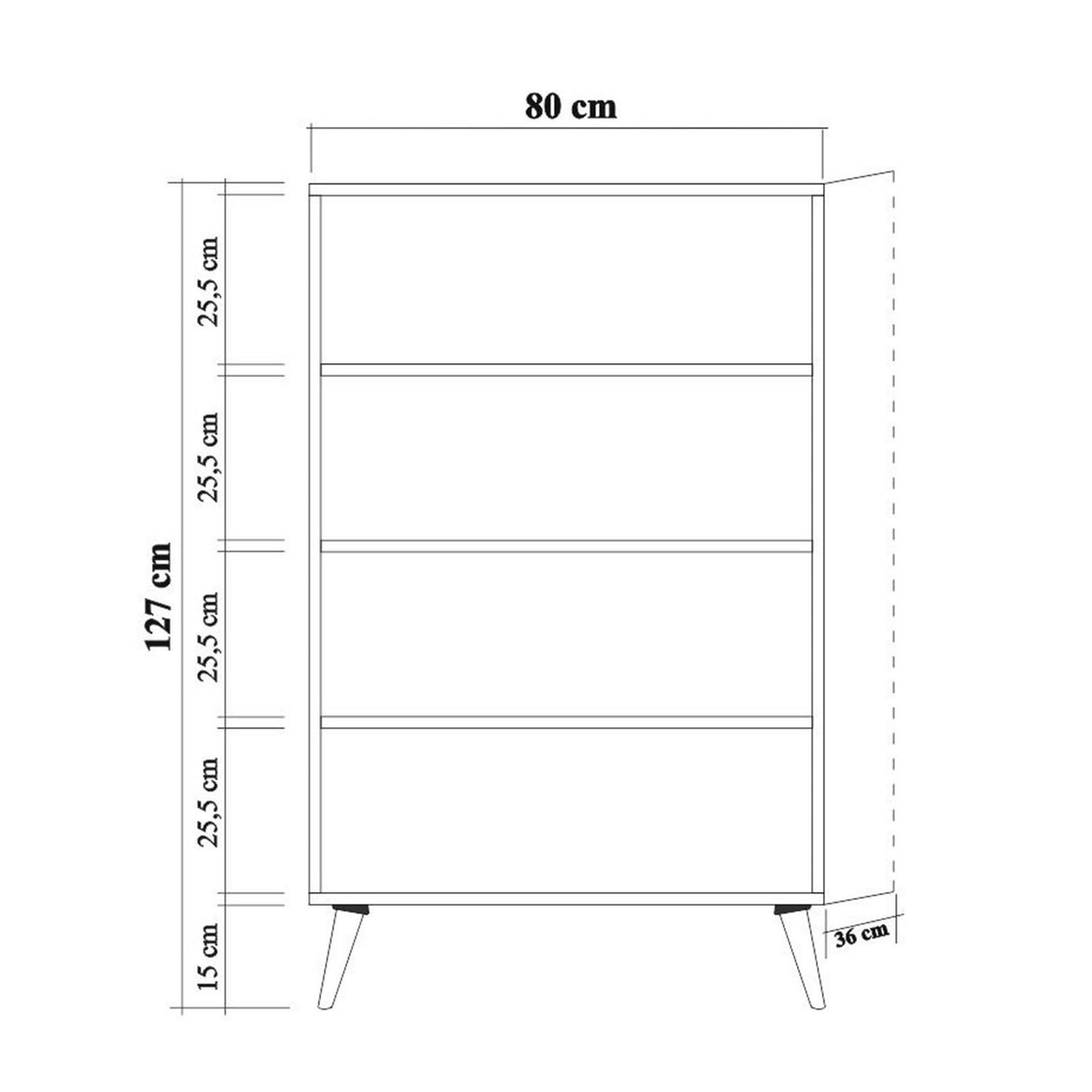 Wandkasten - Wandkast Multibox Sonoma Eik Melamine 80x127x36 cm - Dimehouse