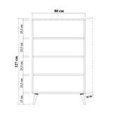 Wandkasten - Wandkast Multibox Sonoma Eik Melamine 80x127x36 cm - Dimehouse