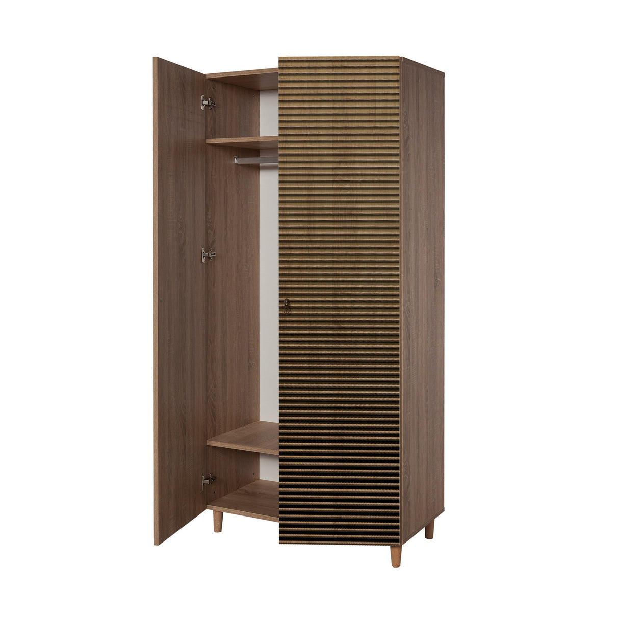 Kledingkasten - Kledingkast Stil Sonoma Eik Melamine 90x192x52 cm - Dimehouse