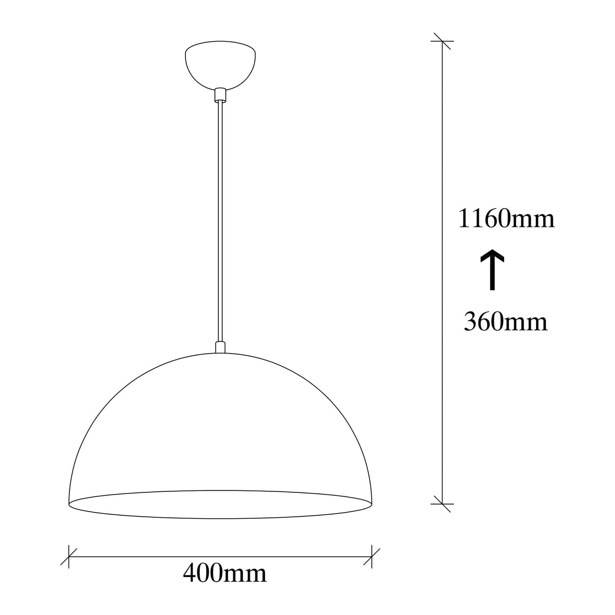 Hanglamp 40 cm Zwart Goud Metaal Echelon