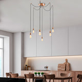 Pendant lamp 6-light Copper-colored Metal Maris 