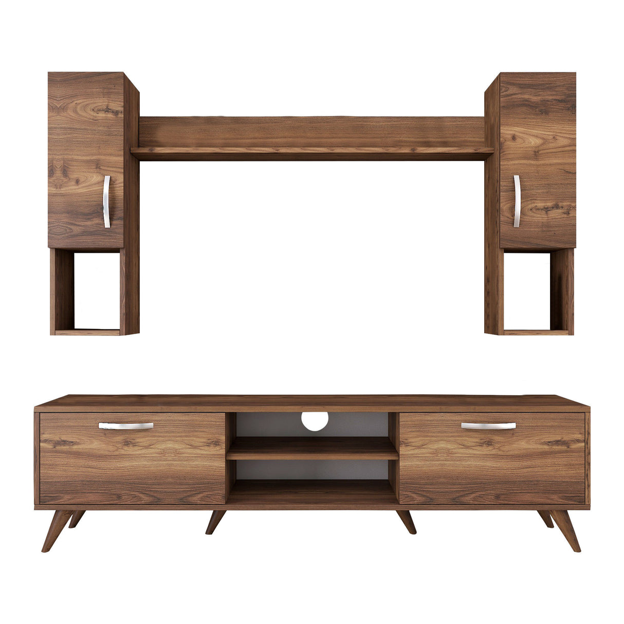 TV Meubels - TV Meubel Set Alta Walnoot Melamine 180x48,6x35 cm - Dimehouse