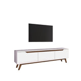 TV Meubels - TV Meubel Osiris Wit Donker Walnoot Melamine 180x48,6x35 cm - Dimehouse