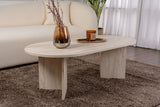 Oval Coffee Table Travertine look Sabla - 119x60 