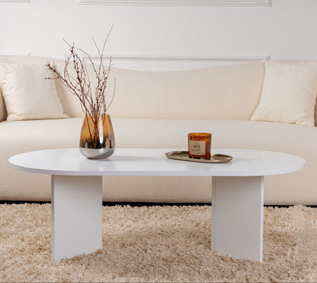 Oval Coffee Table Sapphire White Sabla - 119x60 