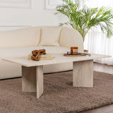 Sabin Coffee Table Travertine 119x60 cm Melamine 
