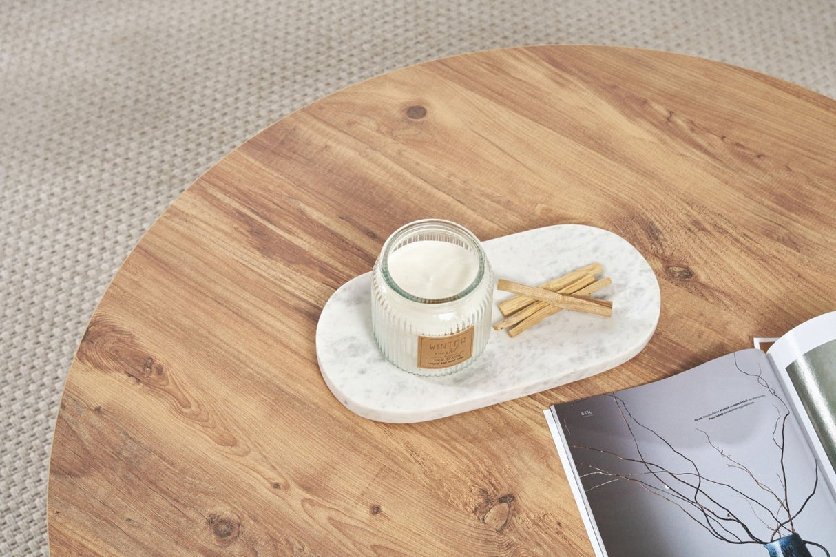 Round coffee table Dakota pine wood melamine 90x90x40 cm 