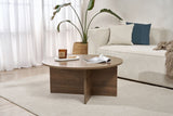 Round coffee table Dakota walnut melamine 90x90x40 cm 