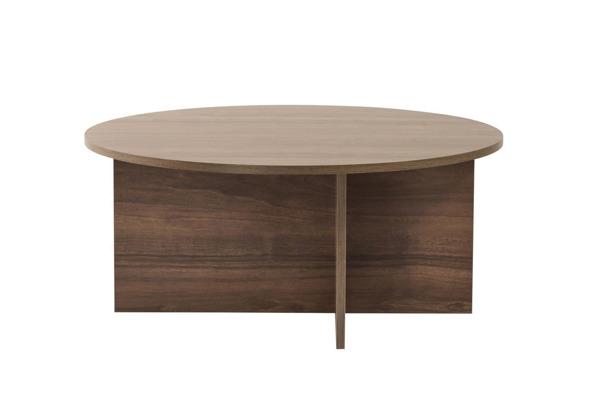Round coffee table Dakota walnut melamine 90x90x40 cm 