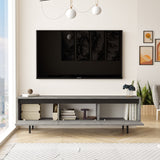 TV Meubels - TV Meubel Maya Zilver Zwart Melamine 160x45,2x35,5 cm - Dimehouse