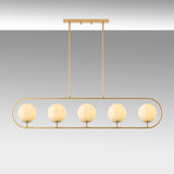 Hanglamp 5-lichts Goud Beige Glas Lucent