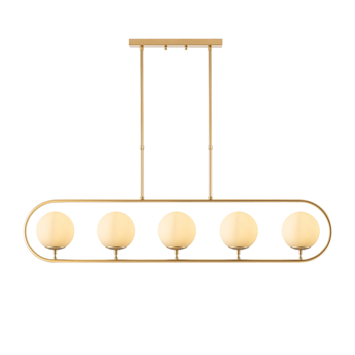 Hanglamp 5-lichts Goud Beige Glas Lucent