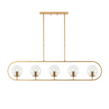 Hanglamp 5-lichts Goud Helder Glas Lucent