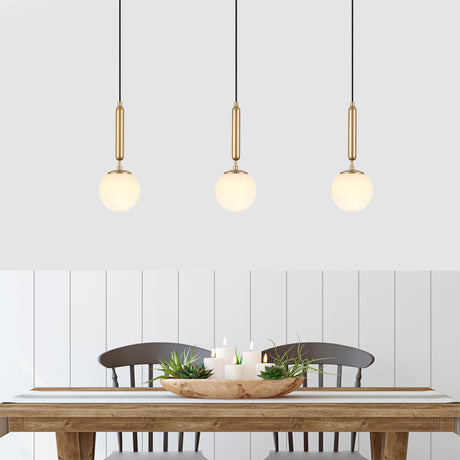 Pendant lamp 1-light Gold Glass Cascade 