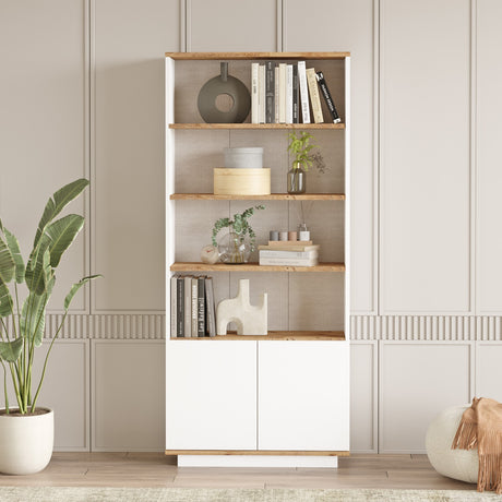 Bookcase Nautica Atlantic Pine Wit Melamine 75x168.3x26.8 cm