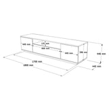 TV furniture Salerno Atlantic Pine Wit Melamine 180x44.6x44.5 cm