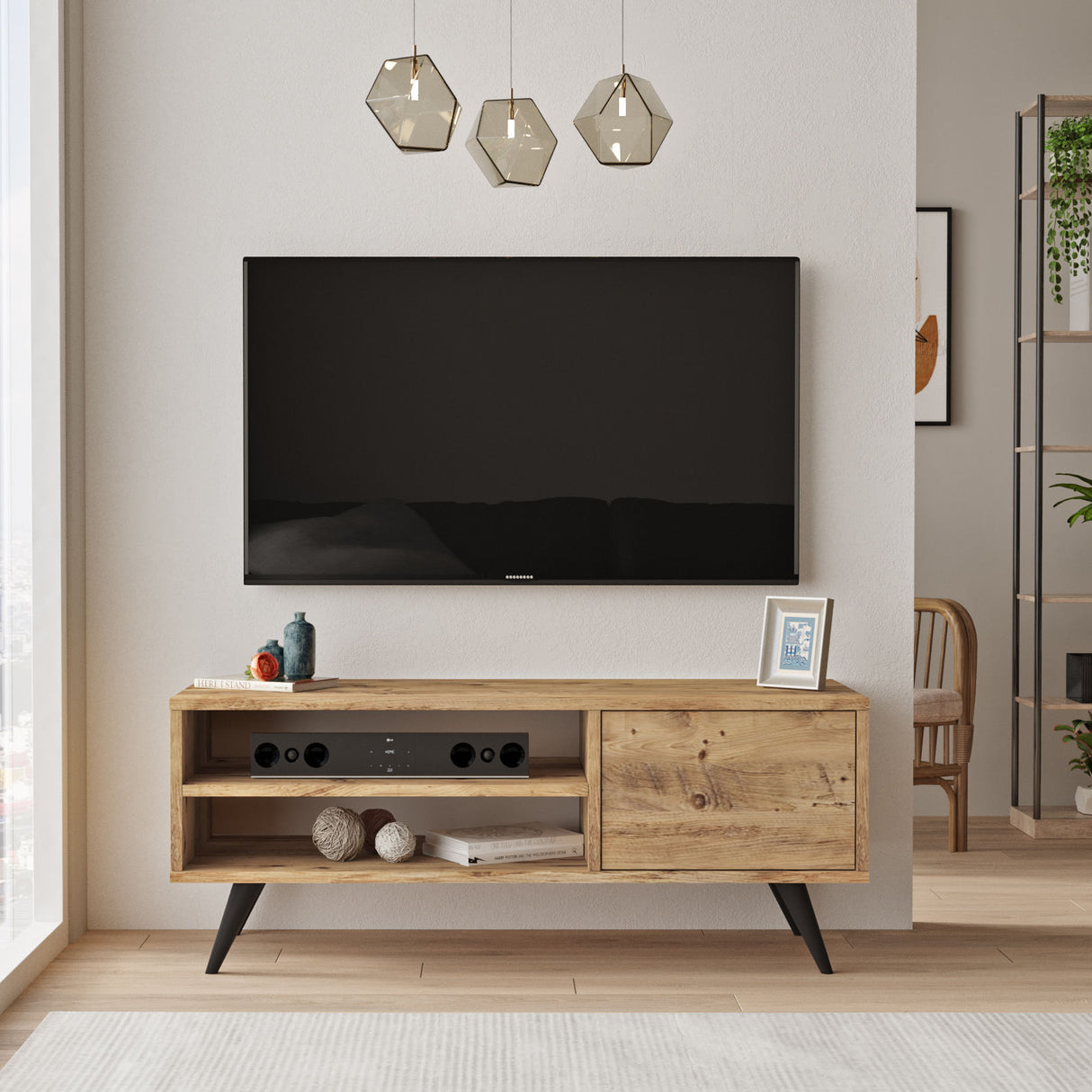 TV Meubel Riva Atlantisch Dennenhout Melamine 110x44x40 cm