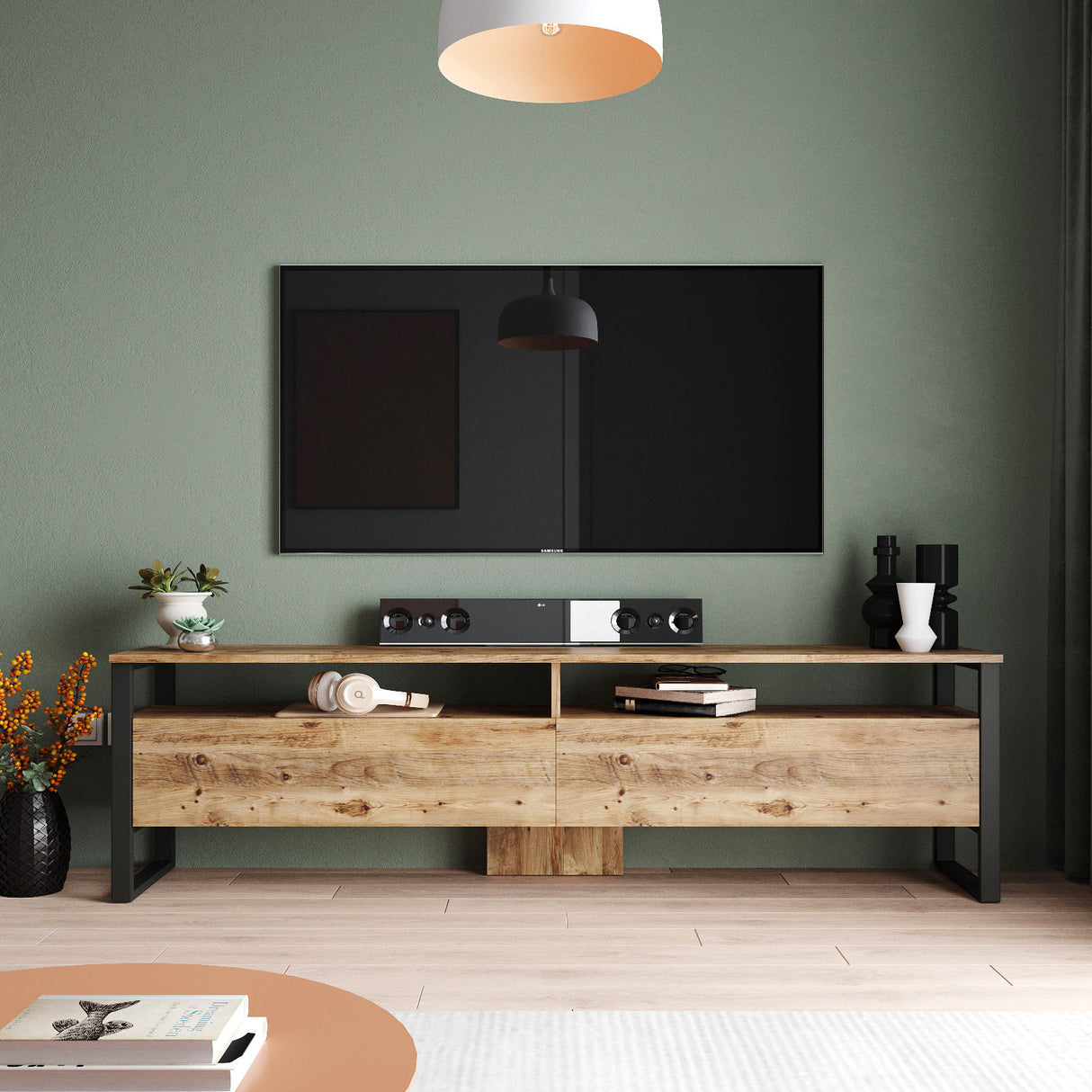 TV Meubels - TV Meubel Set Sable Atlantisch Dennenhout Melamine 180x56x35,5 cm - Dimehouse