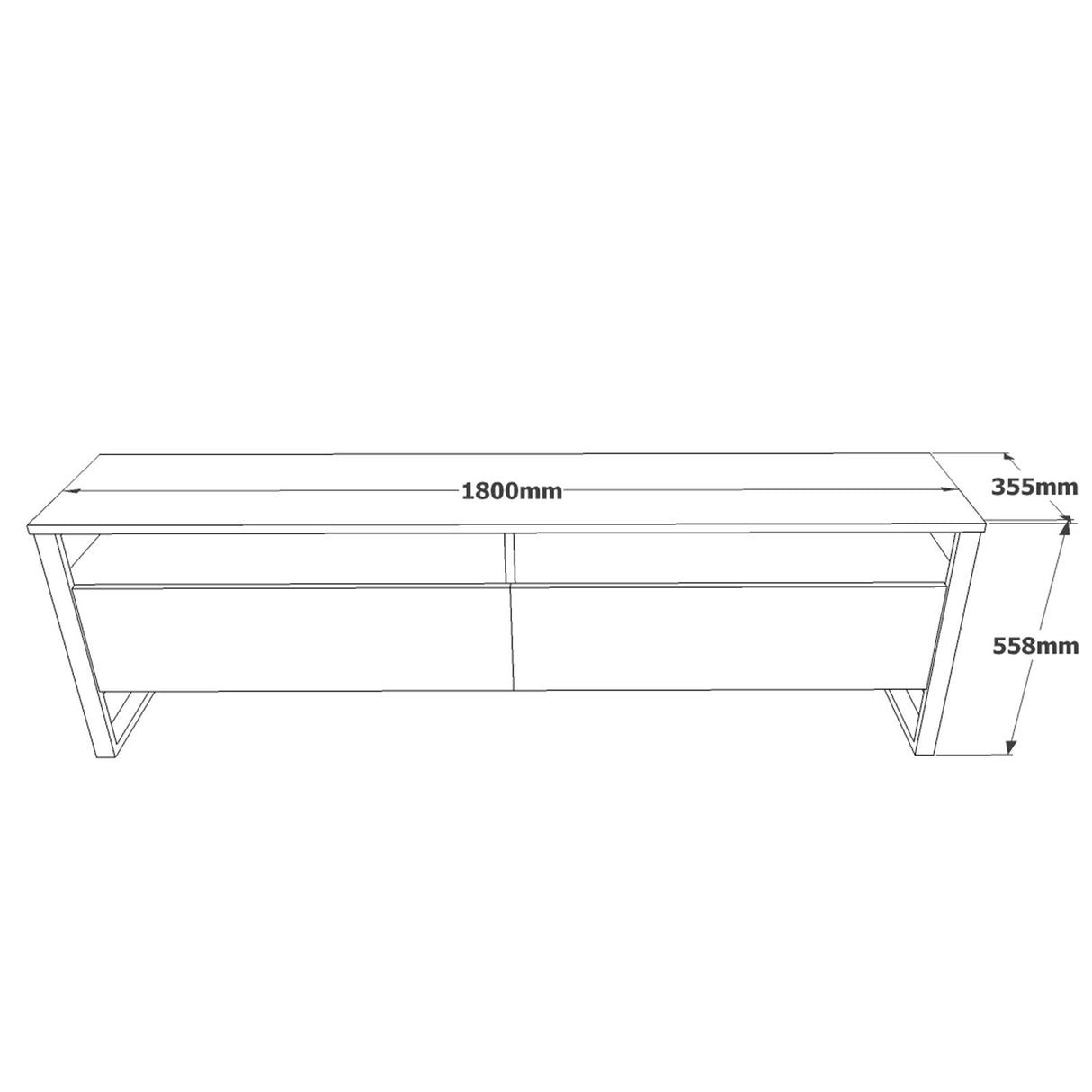 TV Meubels - TV Meubel Set Sable Atlantisch Dennenhout Melamine 180x56x35,5 cm - Dimehouse