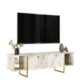 TV Meubel Hespera Wit Goud Melamine 160x47,6x40 cm