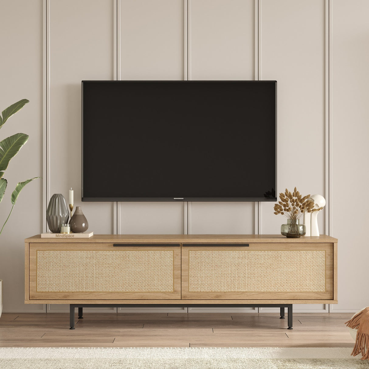 TV furniture cosmos walnut oak melamine 160x45.1x35.5 cm