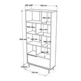 Bookcase cosmos walnut oak melamine 83.9x175.6x29.5 cm