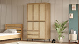 Kledingkasten - Kledingkast Kosmos Walnoot Eik Melamine 112,2x195,6x55 cm - Dimehouse