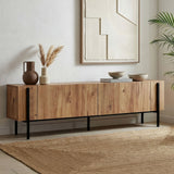 Nexus tv-meubel eikenlook met zwart 180 cm Atlantic Pine eikenlook en zwart Melamine gecoat houtcomposiet