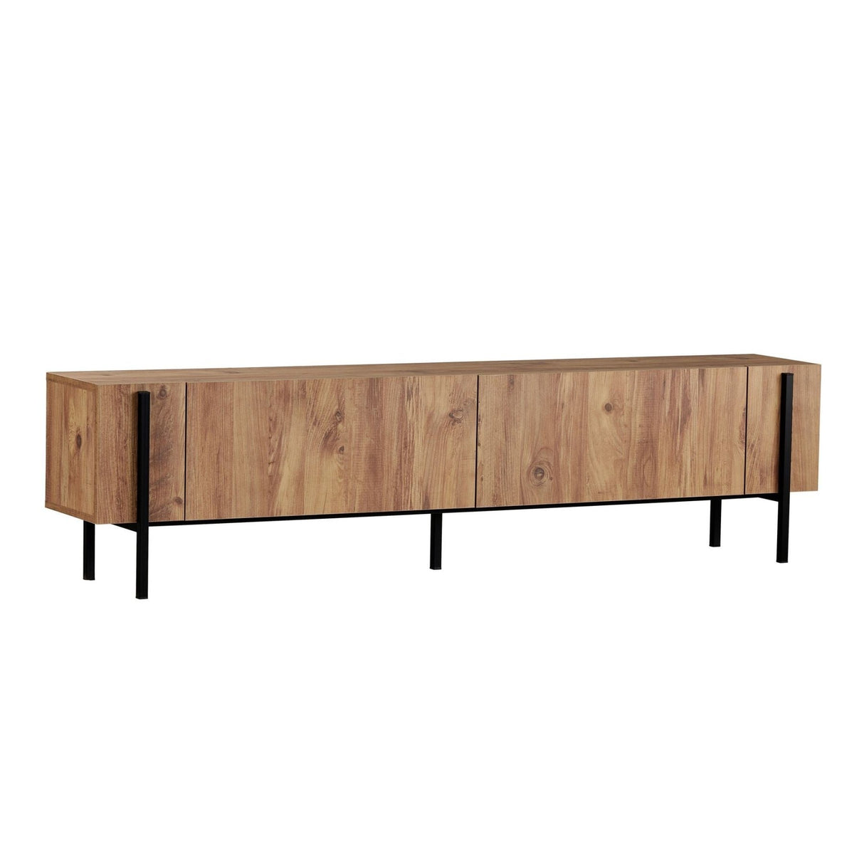 Nexus tv-meubel eikenlook met zwart 180 cm Atlantic Pine eikenlook en zwart Melamine gecoat houtcomposiet