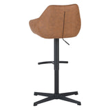 Venom bar stool Anthracite - Industrial rotating bar chair with armrest - Eco -Leer