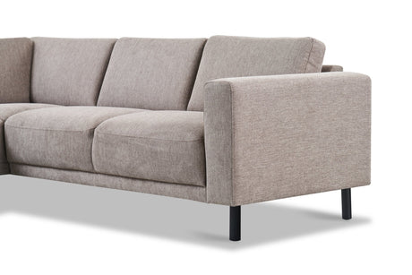 Modern 3-seater Corner Sofa Left Taupe Fabric Aniko with Lounger 240x197x78 cm 