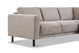 Modern 3-seater Corner Sofa Right Taupe Fabric Aniko with Lounger 240x197x78 cm 