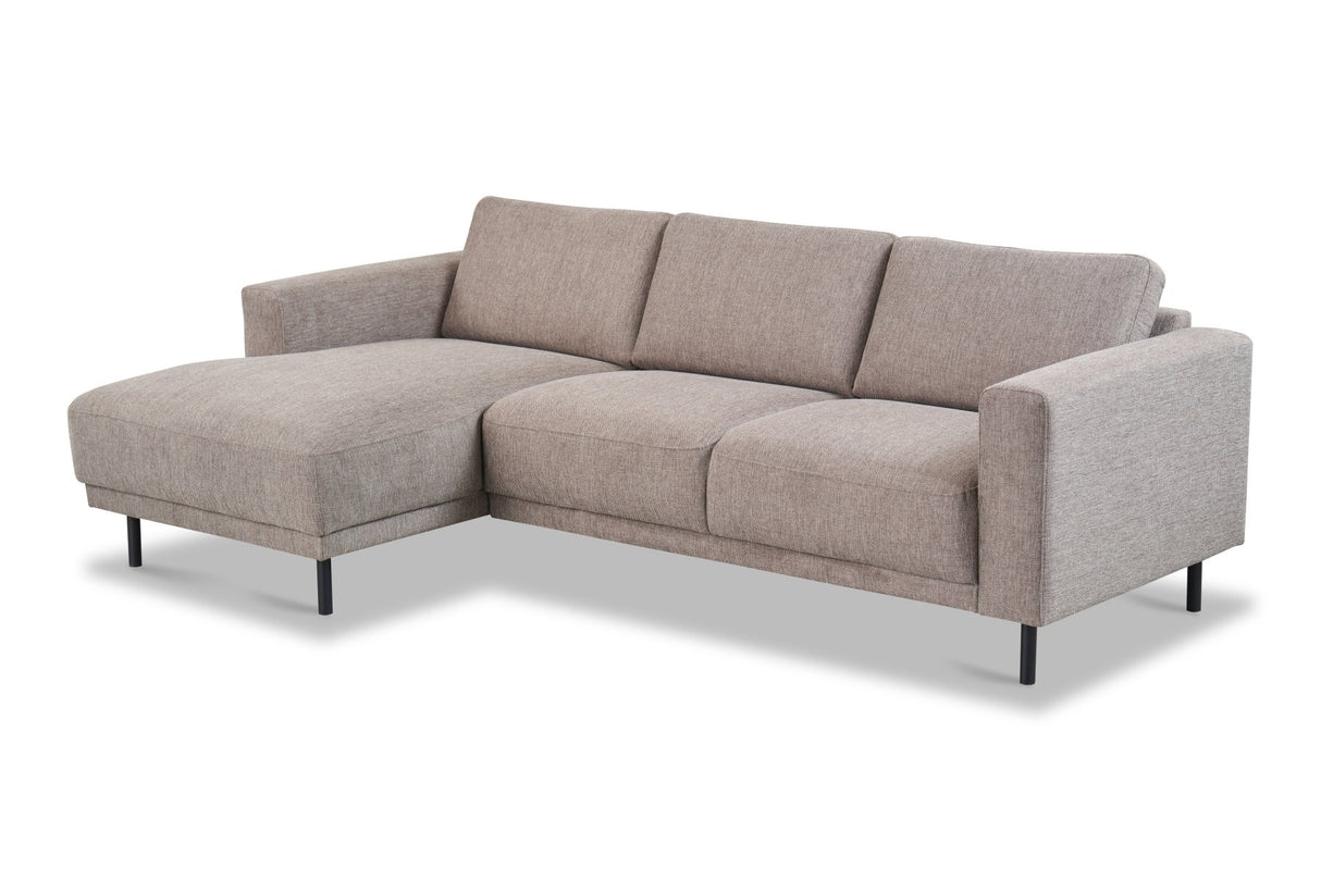 Modern Corner Sofa Left Taupe Fabric Aniko with Chaise Longue 238x142x78 cm 