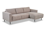Modern Right Corner Sofa Taupe Fabric Aniko with Chaise Longue 238x142x78 cm 