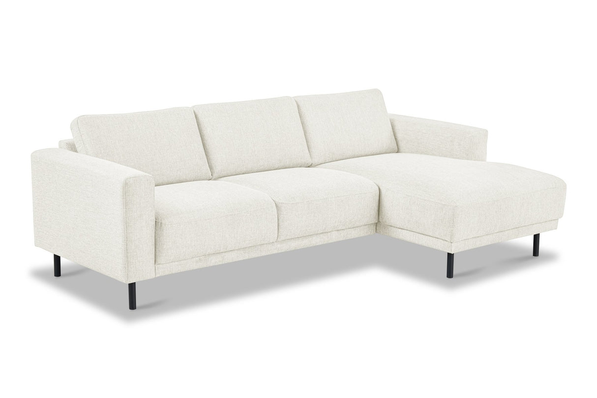 Modern Right Corner Sofa Beige Fabric Aniko with Chaise Longue 238x142x78 cm 