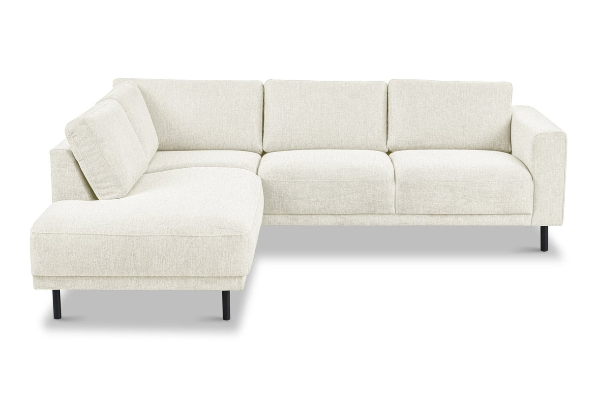 Modern 3-seater Corner Sofa Left Beige Fabric Aniko with Lounger 240x197x78 cm 