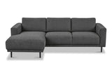 Modern Corner Sofa Left Anthracite Fabric Aniko with Chaise Longue 238x142x78 cm 