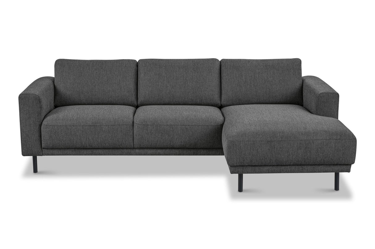 Modern Corner Sofa Right Anthracite Fabric Aniko with Chaise Longue 238x142x78 cm 