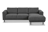 Modern Corner Sofa Right Anthracite Fabric Aniko with Chaise Longue 238x142x78 cm 