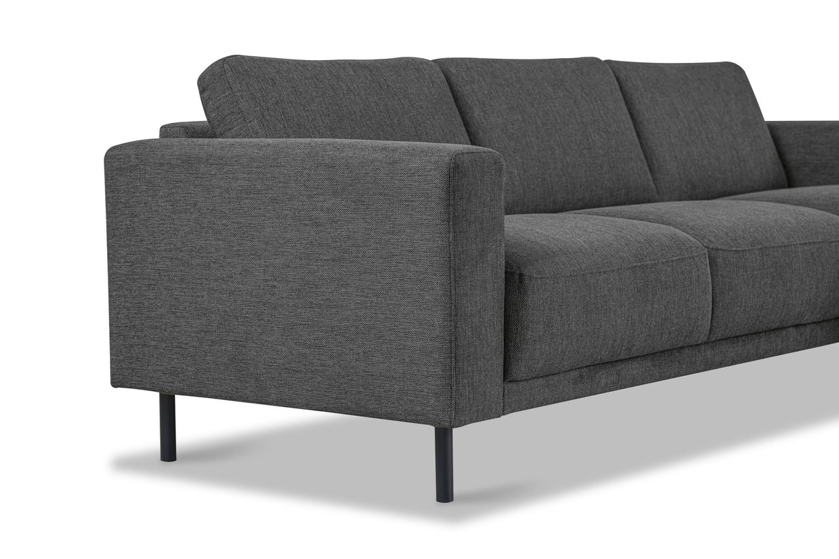 Modern Corner Sofa Right Anthracite Fabric Aniko with Chaise Longue 238x142x78 cm 