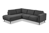Modern 3-seater Corner Sofa Left Anthracite Fabric Aniko with Lounger 240x197x78 cm 