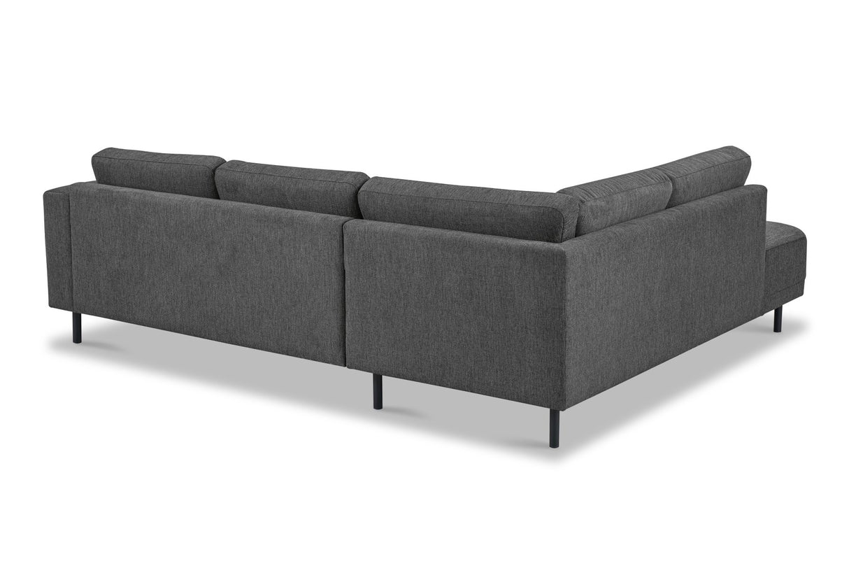 Modern 3-seater Corner Sofa Left Anthracite Fabric Aniko with Lounger 240x197x78 cm 