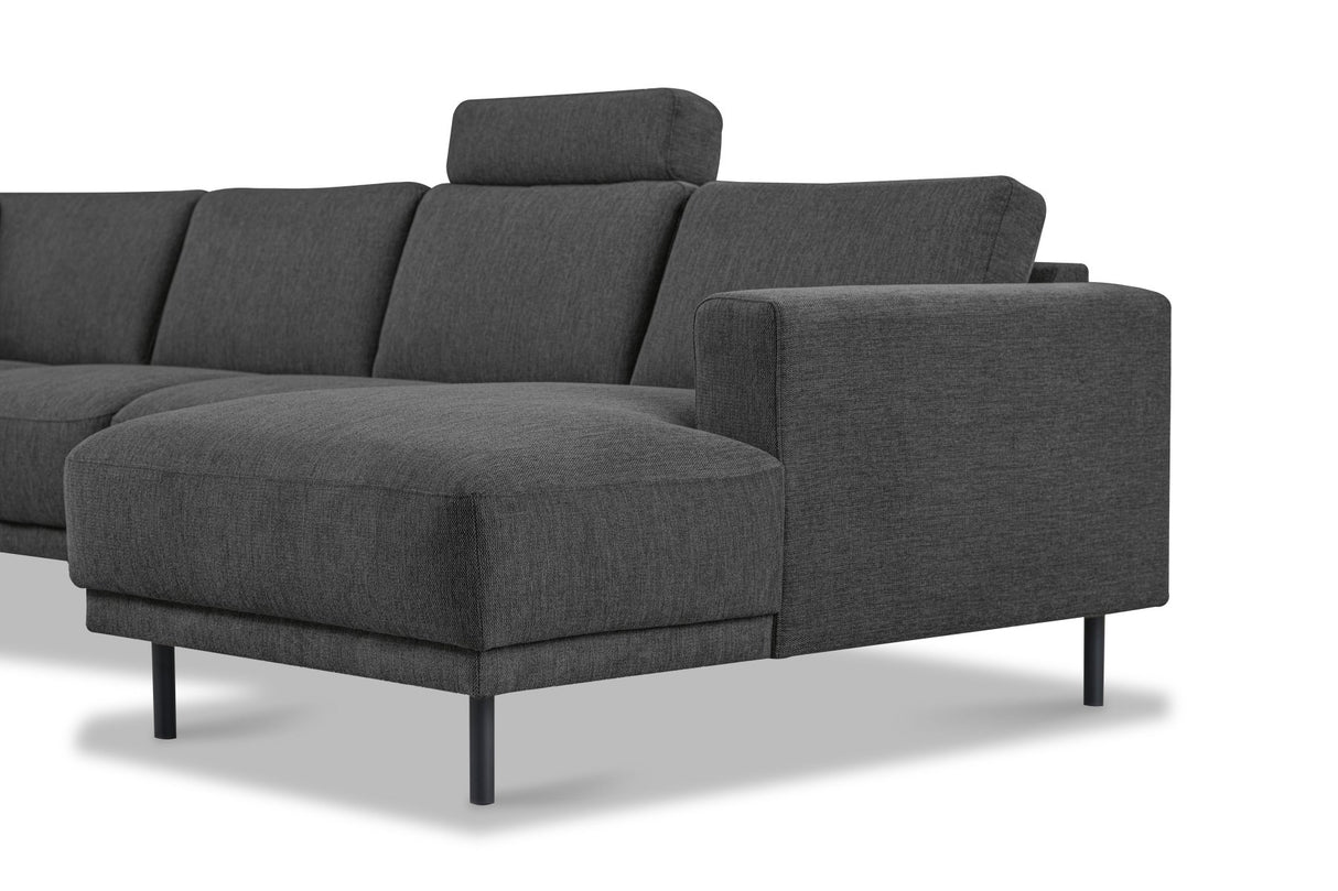 Modern U-Shape Sofa Corner Sofa Left Anthracite Fabric Aniko 310x197x78 cm 
