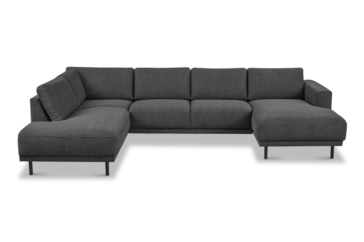 Modern U-Shape Sofa Corner Sofa Left Anthracite Fabric Aniko 310x197x78 cm 