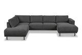 Modern U-Shape Sofa Corner Sofa Left Anthracite Fabric Aniko 310x197x78 cm 