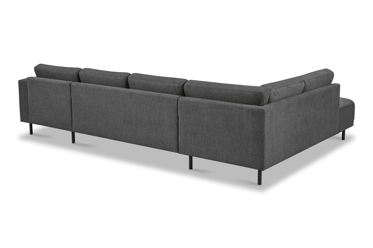 Modern U-Shape Sofa Corner Sofa Left Anthracite Fabric Aniko 310x197x78 cm 
