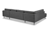 Modern U-Shape Sofa Corner Sofa Left Anthracite Fabric Aniko 310x197x78 cm 