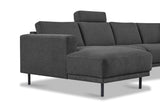 Modern U-Shape Corner Sofa Right Antracite Fabric Aniko 310x197x78 cm 