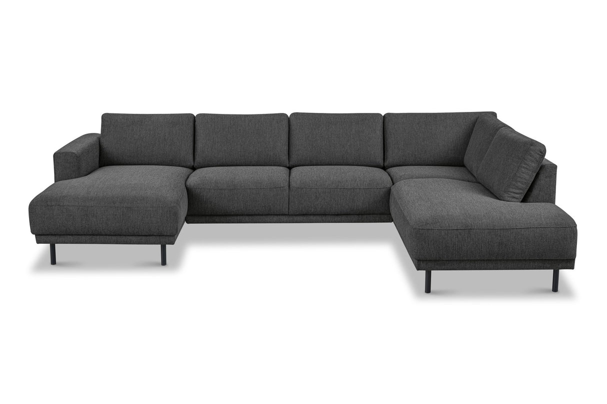 Modern U-Shape Corner Sofa Right Antracite Fabric Aniko 310x197x78 cm 